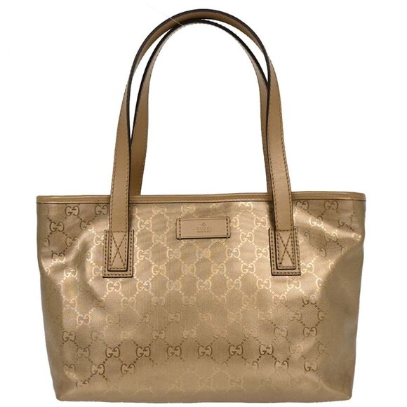 Gucci Gold PVC GG Tote Handbag 211138 002123 177452 - Picture 1 of 10